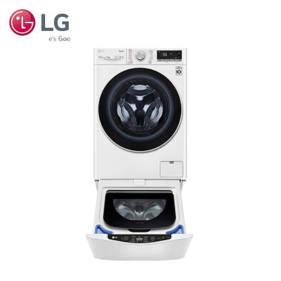 LG 樂金 13公斤+2公斤WiFi蒸洗脫變頻滾筒洗衣機 冰磁白(WD-S13VCW+WT-SD201AHW)